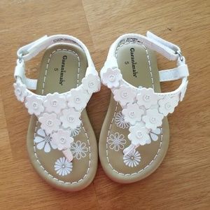 White Flower Toddler Sandals